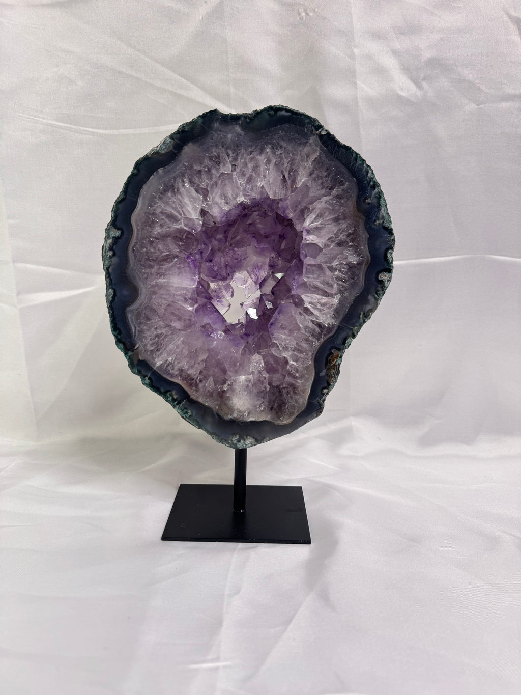 Purple amethyst Ring on stand