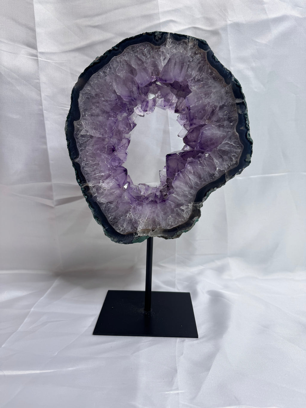 Purple amethyst Ring on stand