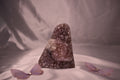Purple amethyst cut base with calcite