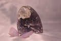 Purple amethyst cut base with calcite