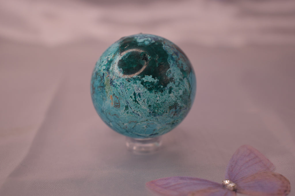 Dioptase shuttukite sphere