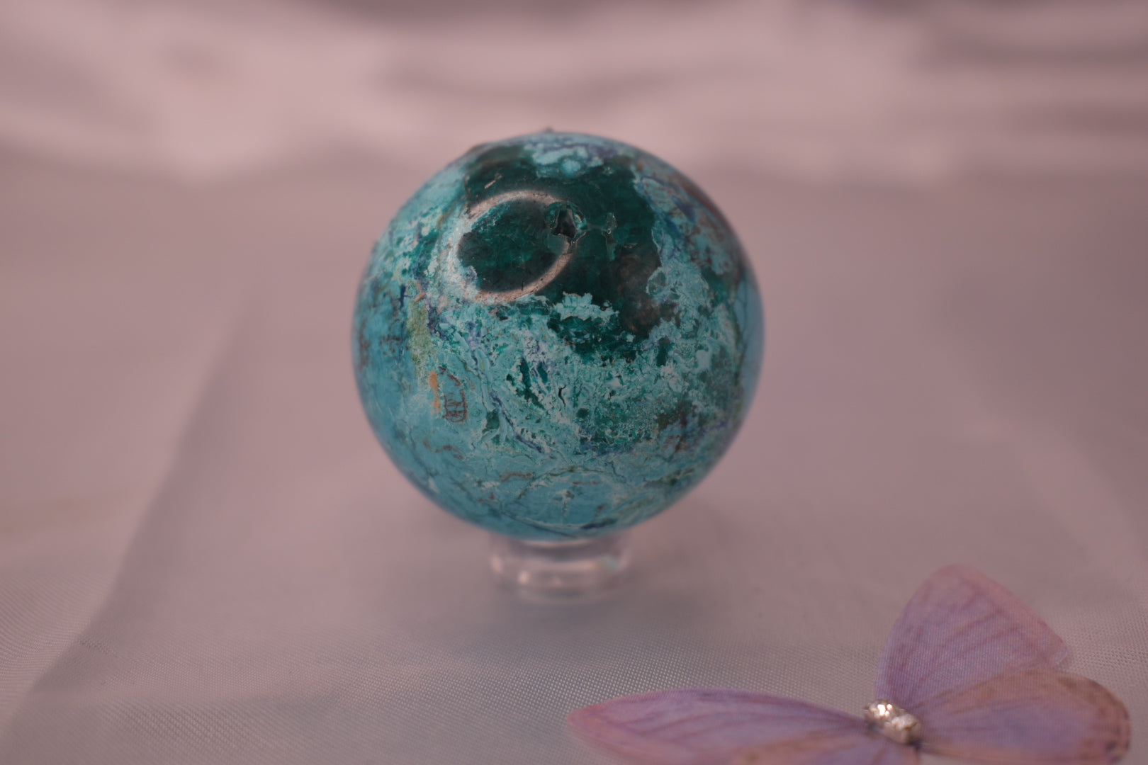 Dioptase shuttukite sphere