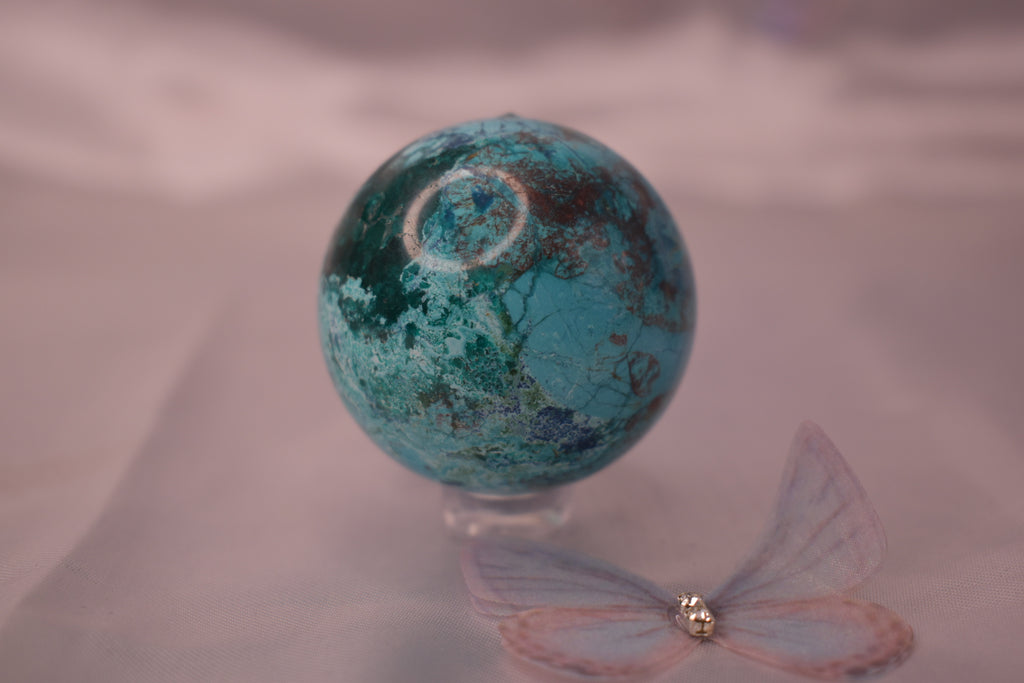 Dioptase shuttukite sphere