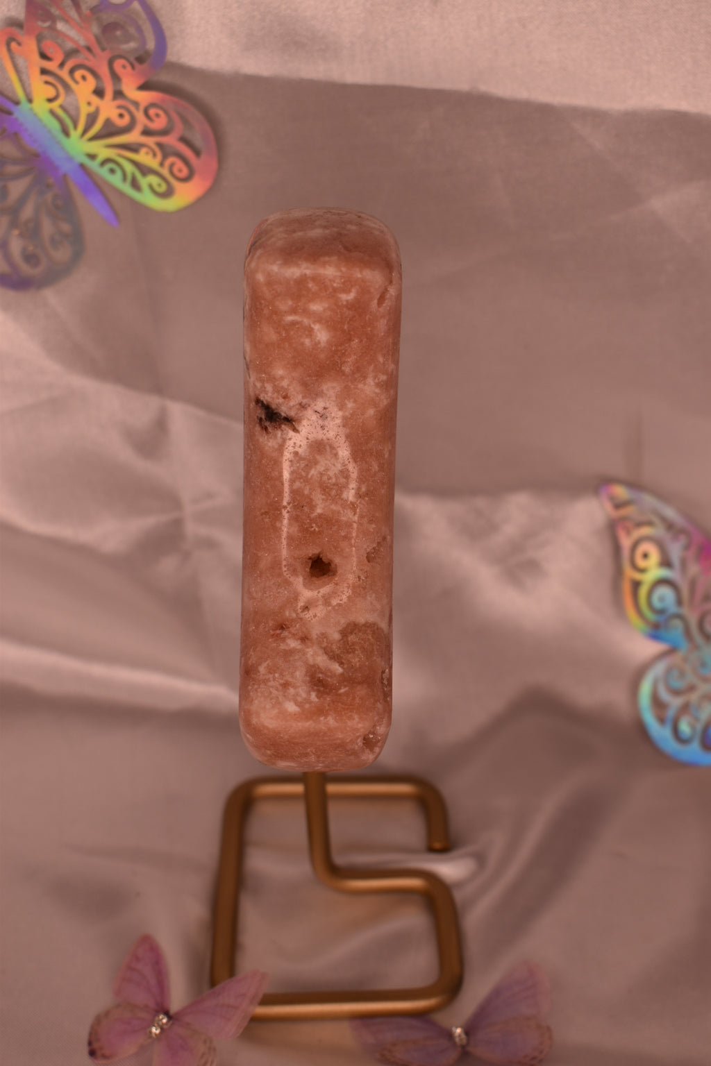 Pink amethyst Moon on Stand