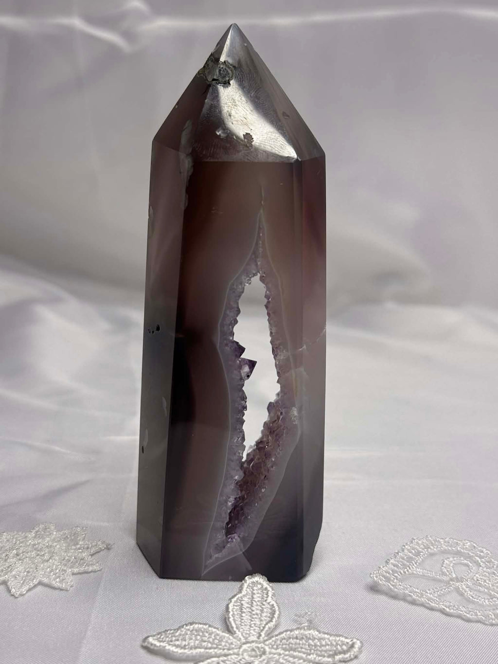 Druzy agate tower