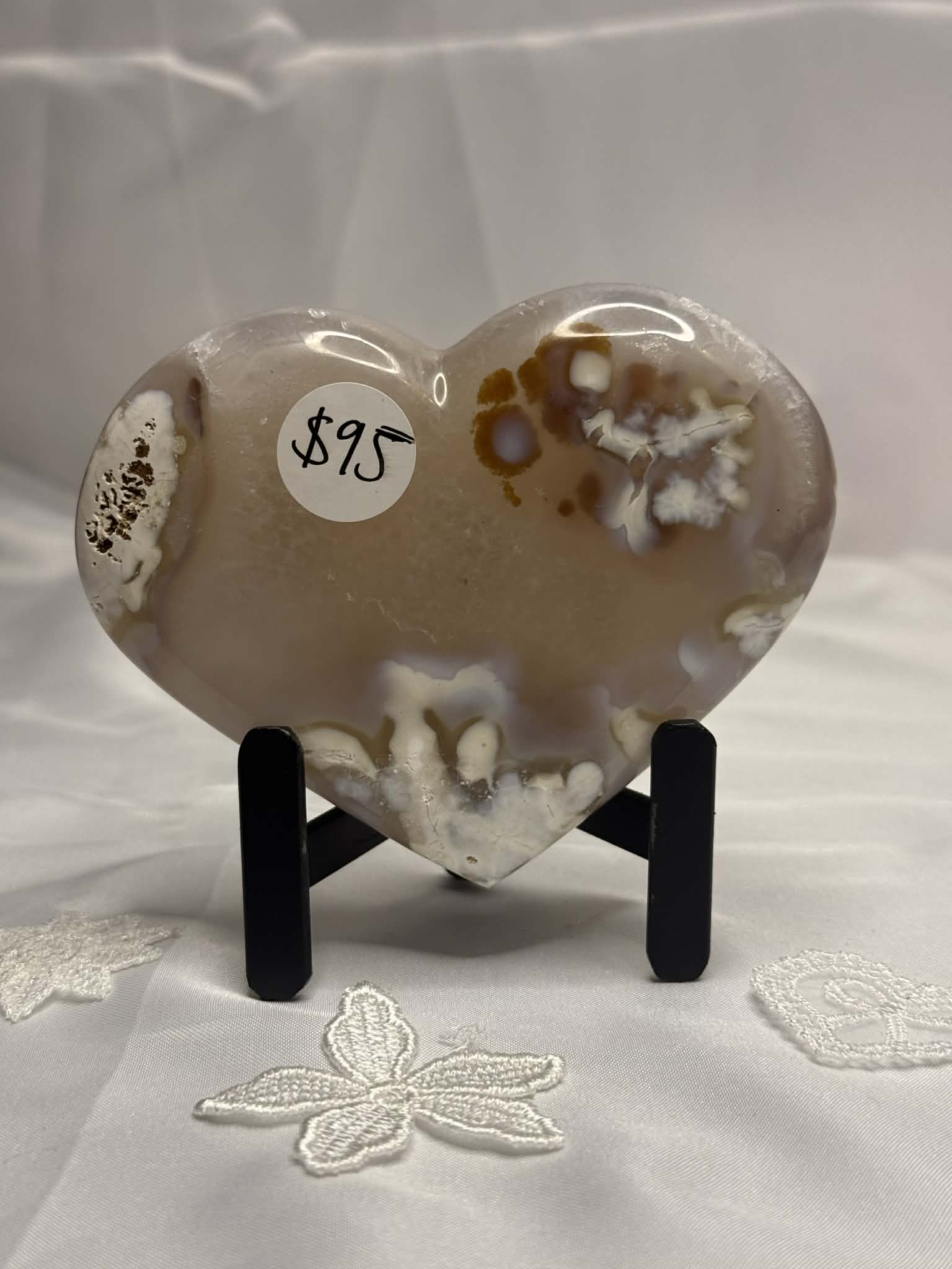 Druzy Agate heart on stand