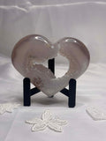 Agate druzzy heart on stand